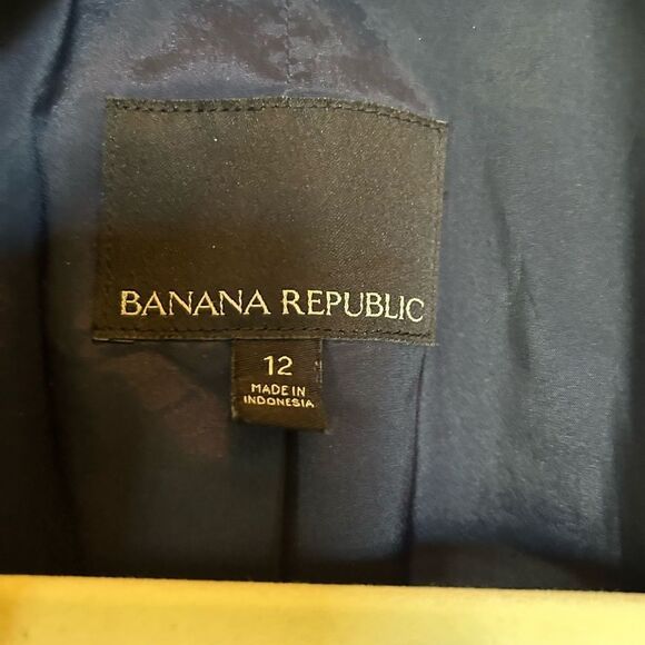 Banana Republic Blue Glen Plaid One Button Blazer 12 - Picture 2 of 9